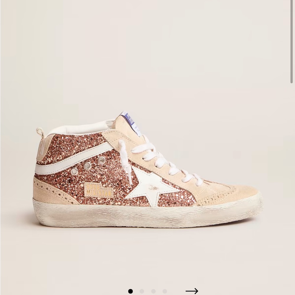 Golden Goose Pink Gold Glitter Midstars